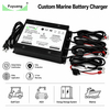Fuyuang 4-Bank Intelligent Battery Charger 58.4V 15A 75W-1200W for 16S LiFePO4 Packs, Ebike Scooter AGV Golf Cart RV Marine