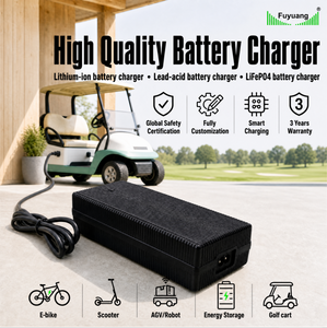 Fuyuang IP67 Waterproof Golf Cart Battery Charger 24V-72V 10A-25A for LiFePO4 Lithium and Lead Acid Battery Packs