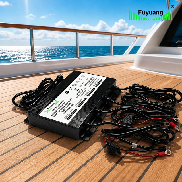 Fuyuang 54.6V 18A 4-Bank Marine Battery Charger for Yacht, Golf Cart and AGV