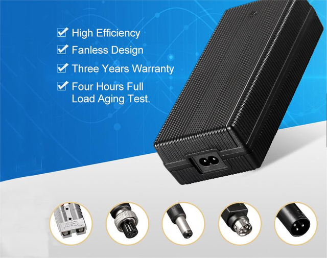 Fuyuang 29.4V 3A Lithium Robot Battery Charger 88.2W, CC/CV Smart Charger 60W-400W for Scooter E-bike Industrial Robotics