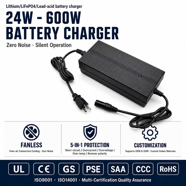 Fuyuang 84V 5A 6A Lithium Battery Charger for 20S 72V E-bike, Scooter and Battery Packs