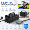Fuyuang IP67 58.4V 18A LiFePO4 / Lead-acid Fast Battery Charger 1200W for Golf Cart, Forklift and Marine