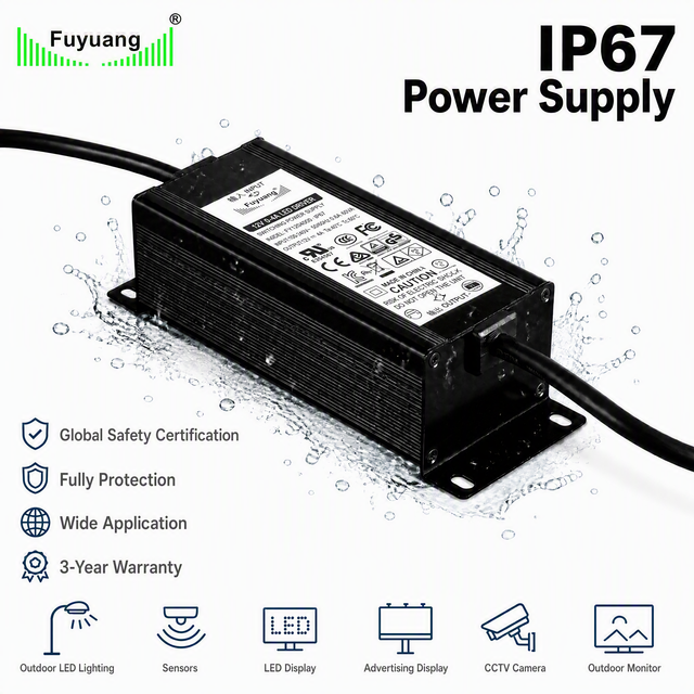 Fuyuang IP67 24V 5A 120W AC/DC Power Supply Adapter 120W-400W for LED, CCTV and Industrial Use