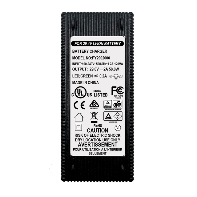 Fuyuang FY2942500 29.4V 2A / 2.5A 7S Li-ion Battery Charger with D-Tap Connector for 24V Camera and Video Battery Packs