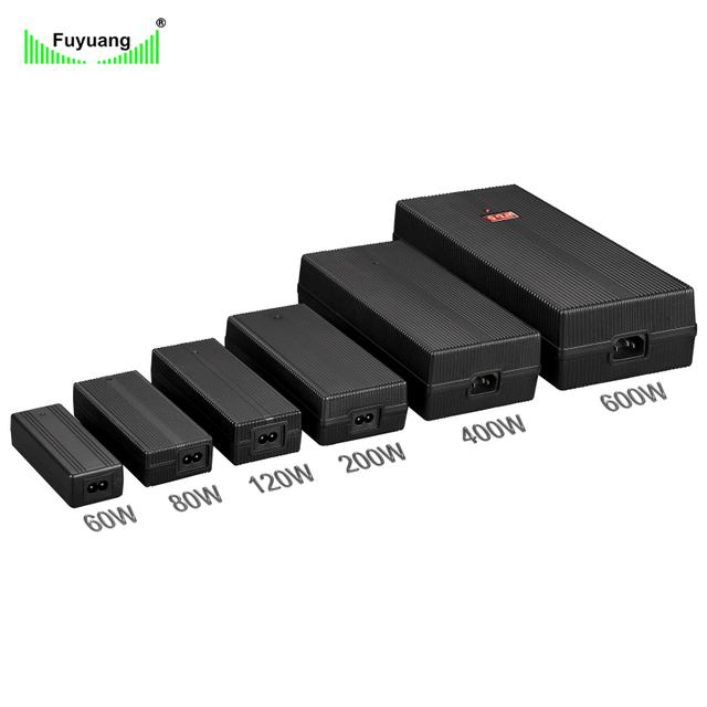 Fuyuang 58.4V 2A Fast Battery Charger 60W-3000W for E-bike Scooter AGV Golf Cart Marine, LiFePO4 Lithium Lead-acid Dual Fuse