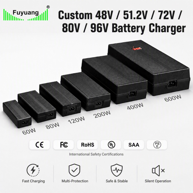 Fuyuang 29.2V 5A Battery Charger 146W for E-bike Scooter Robotics AGV Drone Forklift, 24W-3000W LiFePO4 Lithium Charger